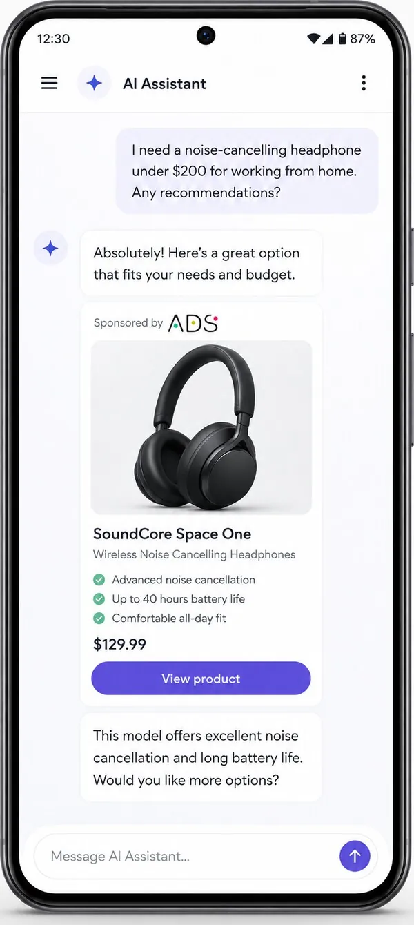 ALVA ADS AI assistant ad render