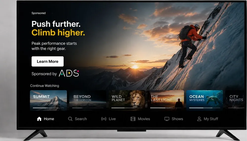 ALVA ADS connected TV ad render