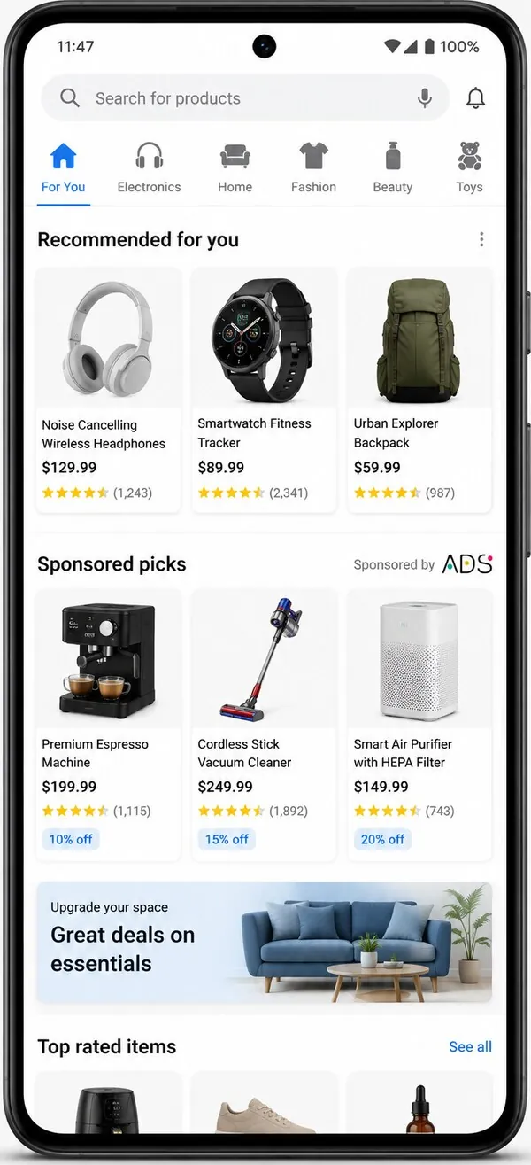 ALVA ADS marketplace ad render