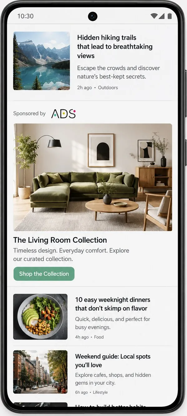 ALVA ADS native ad render